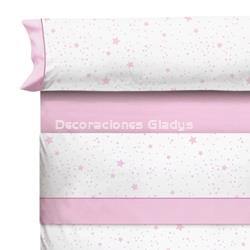 JUEGO DE SABANAS  KALO BLANCO-ROSA - Imagen 1