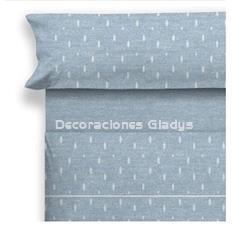 JUEGO DE SABANAS TELA BIRAM AZUL - Imagen 1