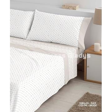 JUEGO DE SABANAS TELA DAX BEIGE - Imagen 1