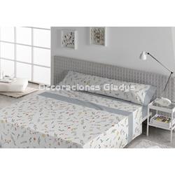 JUEGO DE SABANAS TELA ERIKA GRIS - Imagen 1