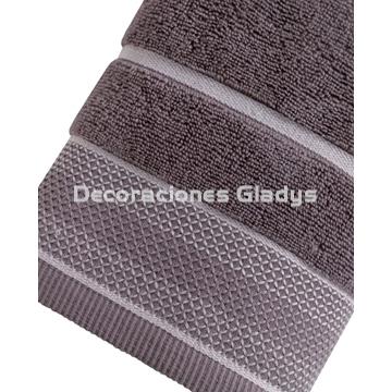 JUEGO DE TOALLAS JACQUARD ARET GRIS - Imagen 2