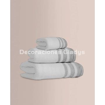 JUEGO DE TOALLAS JACQUARD SIROS GRIS - Imagen 1