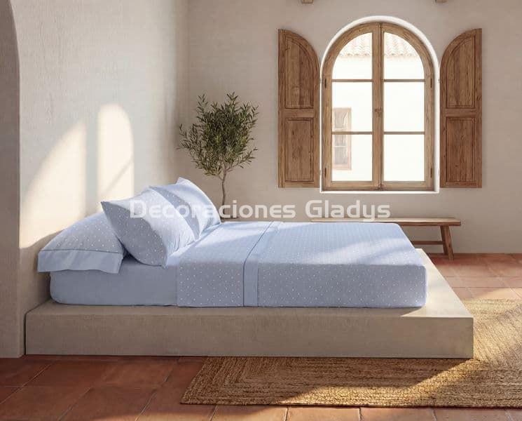 JUEGO SABANA FRANELA LUNARES - Imagen 1