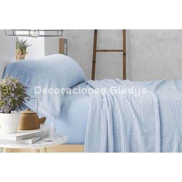 JUEGO SABANAS CORALINA 965 AZUL - Imagen 1