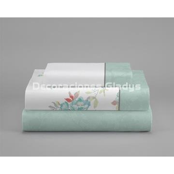 JUEGO SABANAS TOSCANA TURQUESA - Imagen 2