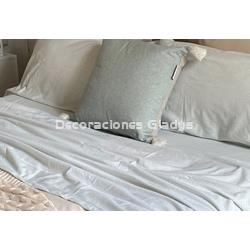 JUEGO SABANAS VELVELINA 002 MENTA - Imagen 1