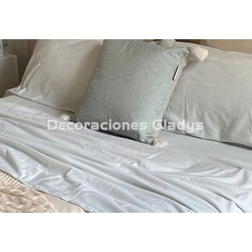 JUEGO SABANAS VELVELINA 002 MENTA - Imagen 1