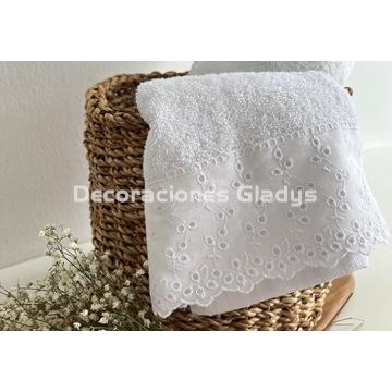 JUEGO TOALLAS PUNTILLA 215 - Imagen 2