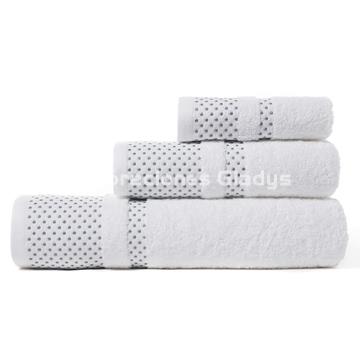 JUEGO TOALLAS TOPITOS 1522 BLANCO - Imagen 1