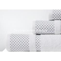 JUEGO TOALLAS TOPITOS 1522 BLANCO - Imagen 2