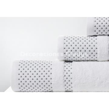 JUEGO TOALLAS TOPITOS 1522 BLANCO - Imagen 2