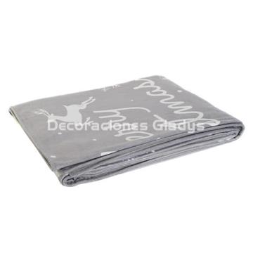 MANTA  NAVIDAD GRIS - Imagen 1