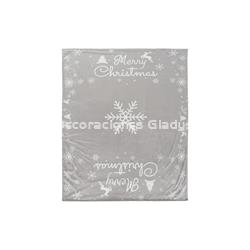 MANTA  NAVIDAD GRIS - Imagen 2