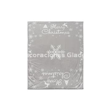 MANTA  NAVIDAD GRIS - Imagen 2