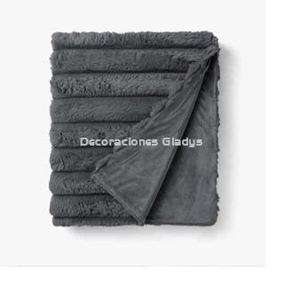 MANTA PIEL DE CONEJO VL-80526 GRIS VICTORIO&LUCCINO - Imagen 2