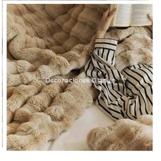 MANTA PIEL DE CONEJO VL-80527 CAPUCCINO VICTORIO&LUCCINO - Imagen 2