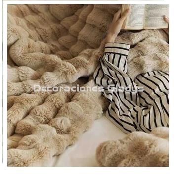 MANTA PIEL DE CONEJO VL-80527 CAPUCCINO VICTORIO&LUCCINO - Imagen 2