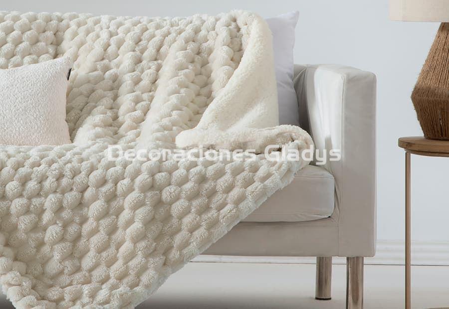 MANTA PLAID MARGOT BEIG - Imagen 1