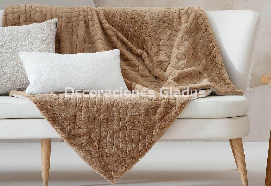 MANTA PLAID RIVER TAUPE - Imagen 1