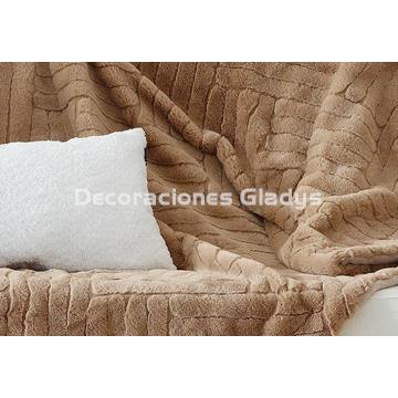 MANTA PLAID RIVER TAUPE - Imagen 2