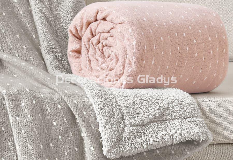 MANTA PLAID SHERPA DOTS - Imagen 2