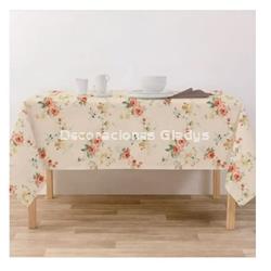 MANTEL ANTIMANCHAS BROTES TEJA ZREE - Imagen 1