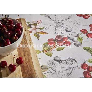 MANTEL ANTIMANCHAS CEREZAS - Imagen 2