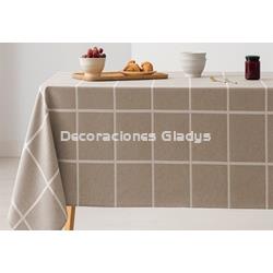 MANTEL ANTIMANCHAS FRAME BEIG - Imagen 1
