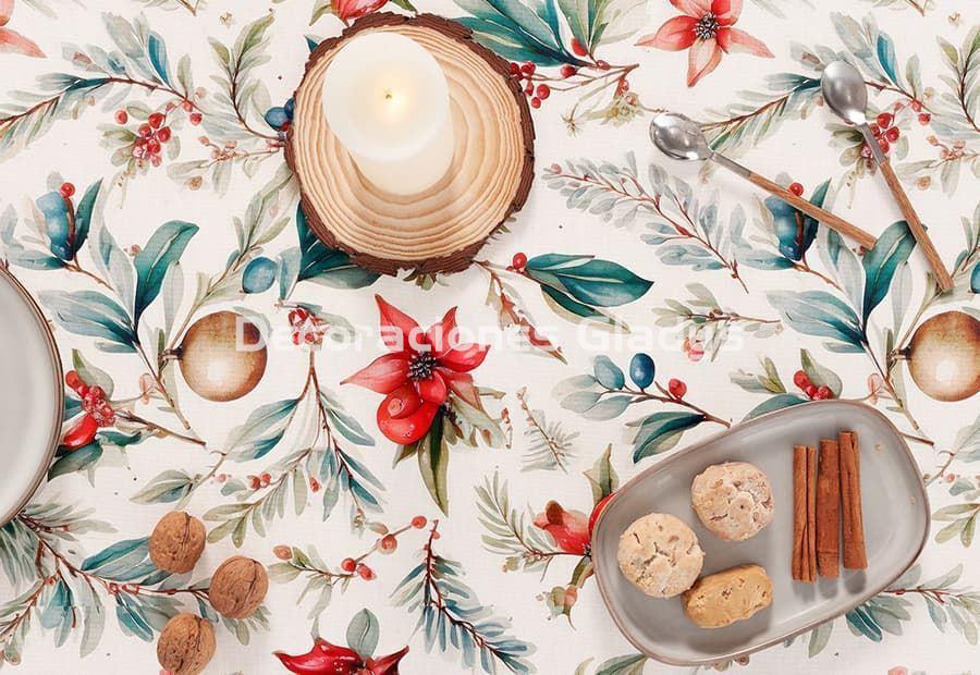 MANTEL ANTIMANCHAS NAVIDAD HOSLEY - Imagen 2