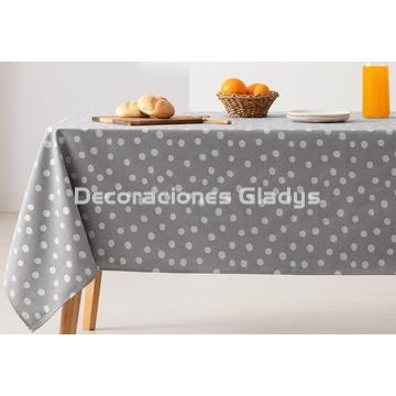 MANTEL ANTIMANCHAS POINT GRIS - Imagen 1