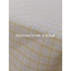 MANTEL CUADROS AMARILLO - Imagen 2