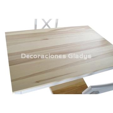 MESA COMEDOR SET 5 ALAMO 4 SILLAS BLANCO - Imagen 2