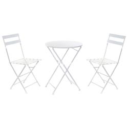 MESA SET 3 METAL  PLEGABLE BLANCO - Imagen 1
