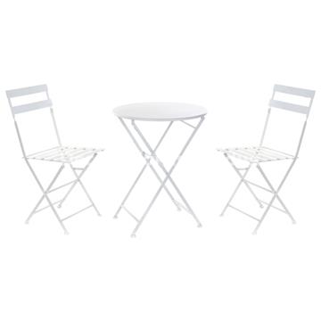 MESA SET 3 METAL  PLEGABLE BLANCO - Imagen 1