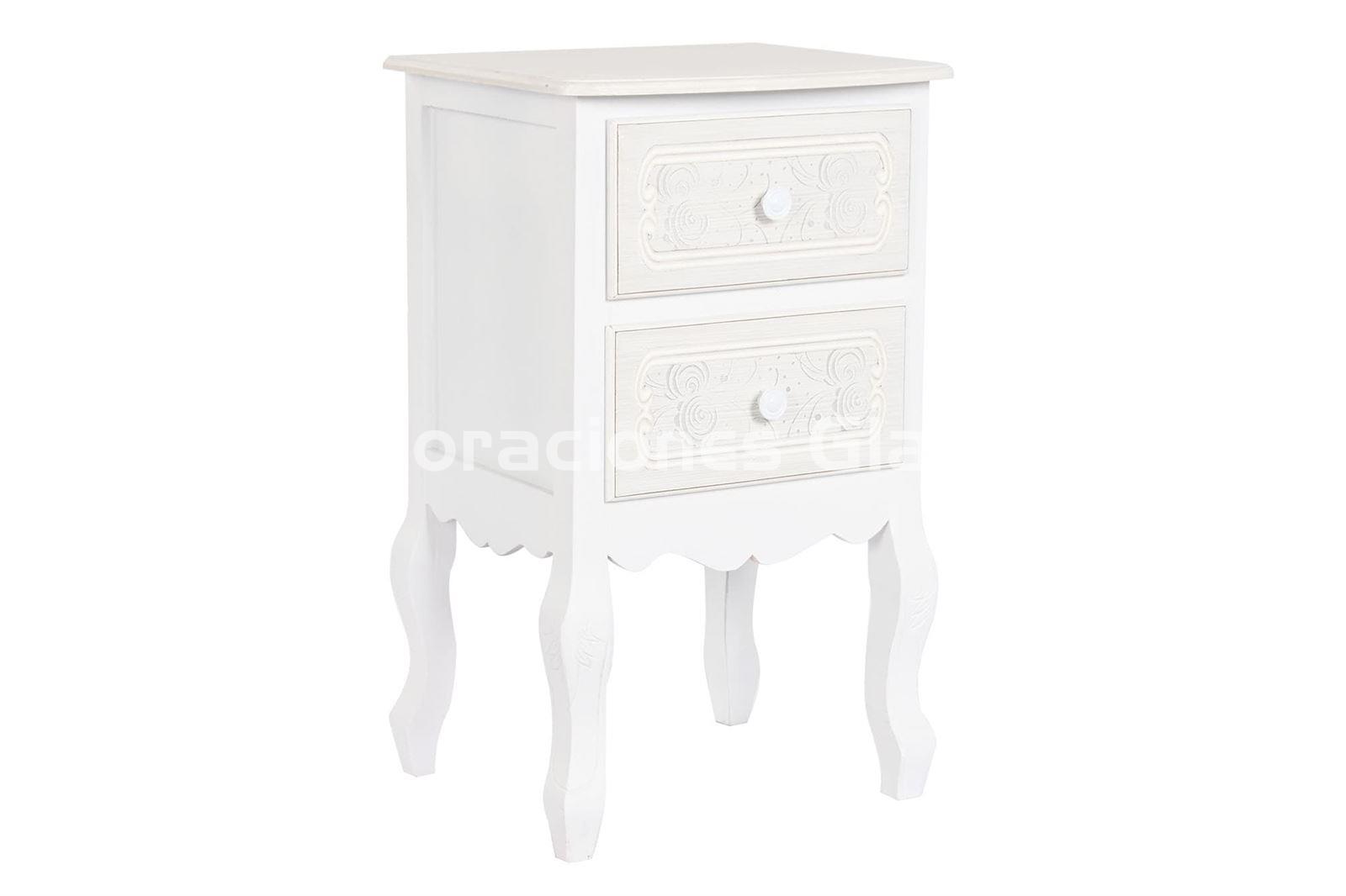 MESITA DE NOCHE MADERA MDF BLANCO - Imagen 1