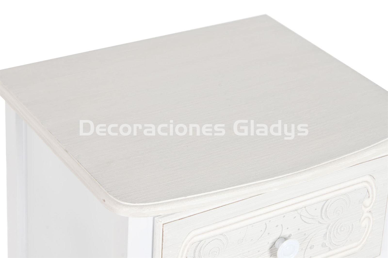 MESITA DE NOCHE MADERA MDF BLANCO - Imagen 2