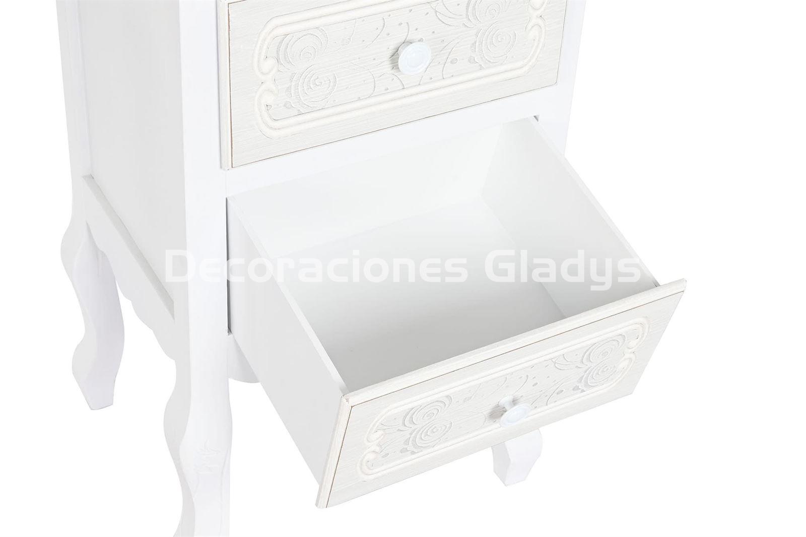 MESITA DE NOCHE MADERA MDF BLANCO - Imagen 3