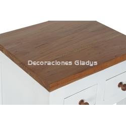 MESITA DE NOCHE MANGO ACACIA BLANCO - Imagen 2