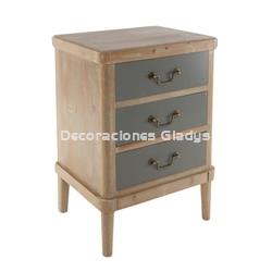 MESITA NOCHE 3 CAJONES CAMBRIDGE - Imagen 1