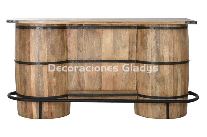 MUEBLE BAR MANGO METAL  BARRIL - Imagen 1
