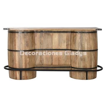 MUEBLE BAR MANGO METAL  BARRIL - Imagen 1