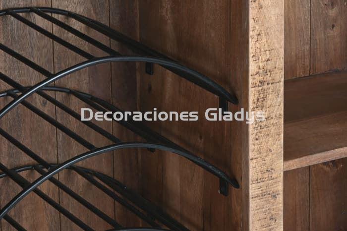 MUEBLE BAR MANGO METAL  RUEDAS NATURAL - Imagen 5