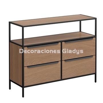 MUEBLE TV CAJONES 1 ESTANTE COLOR ROBLE SOHO -KIT - Imagen 2