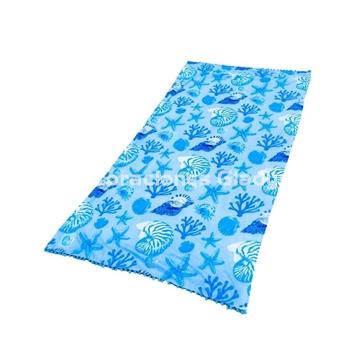 PAREO PLAYA ESTAMPADO CON RIZO NAUTILUS AZUL CLARO - Imagen 2