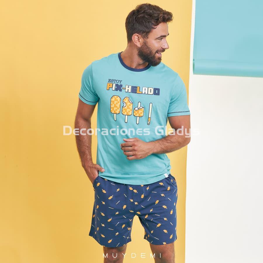 PIJAMA HOMBRE VERANO MANGA CORTA MUYDEMI - Imagen 1