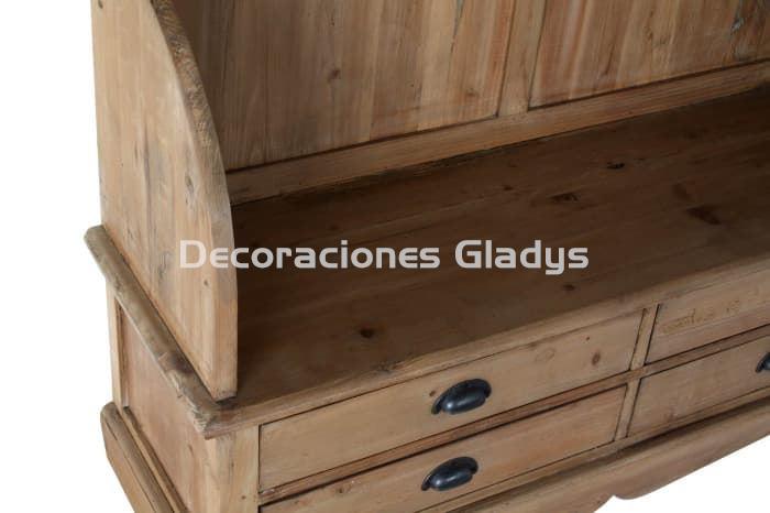 RECIBIDOR PINO RECICLADO ESPEJO  NATURAL - Imagen 2