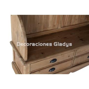 RECIBIDOR PINO RECICLADO ESPEJO  NATURAL - Imagen 2