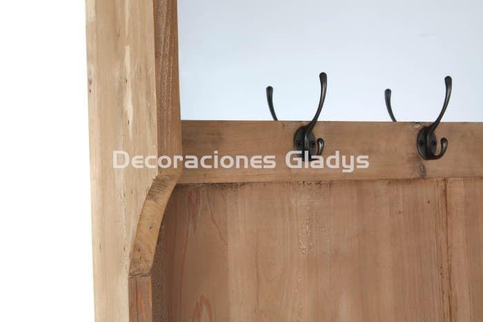 RECIBIDOR PINO RECICLADO ESPEJO  NATURAL - Imagen 3