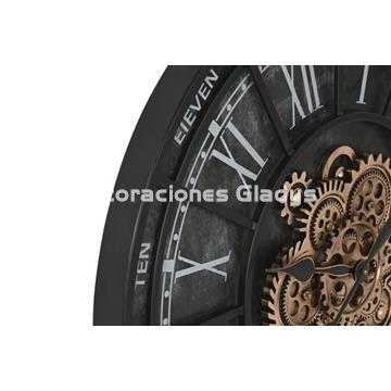 RELOJ PARED HIERRO MOVIMIENTO ENVEJECIDO - Imagen 2