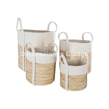 SET 4 CESTAS ALGODON NATURAL - Imagen 1